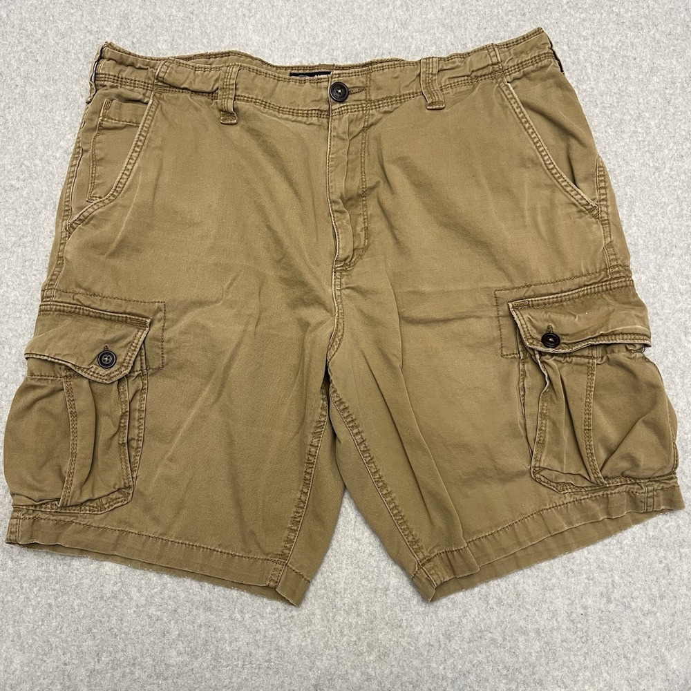 American Eagle Shorts Mens 38 Brown Cargo Heavyweight Baggy Paratrooper Thrashed